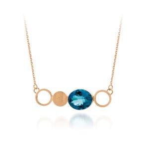 Audrey Huet Joaillerie collier MIXX bijoux colorés topaze blue london or 18 carats design épuré pour des femmes élégantes de caractère