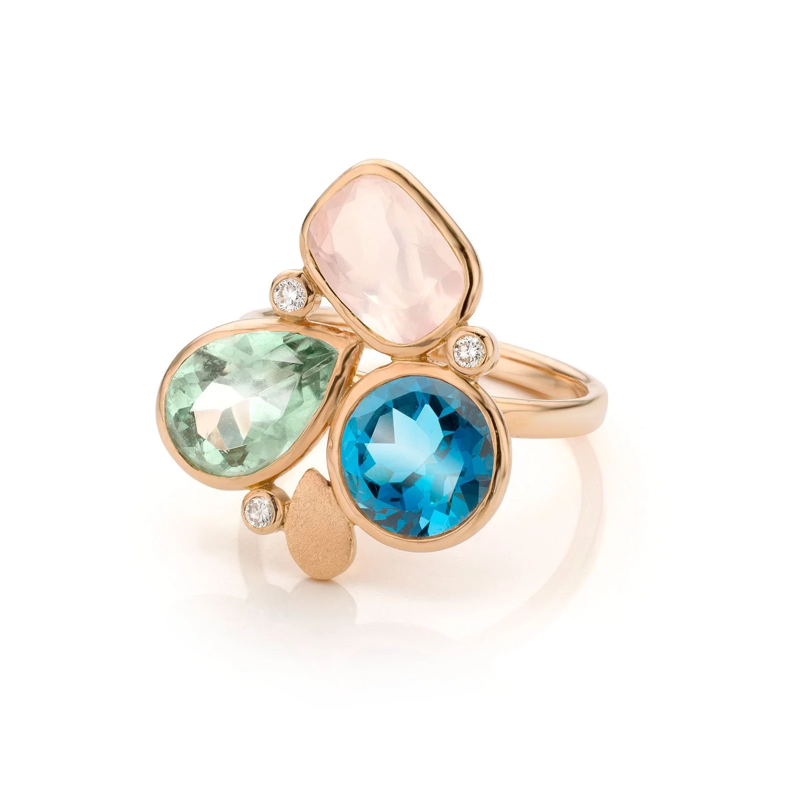 Audrey Huet Joaillerie : Bague N°3 pierres colorées et naturelles pour des femmes élégantes et de caractère MADE in Belgium